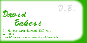 david bakcsi business card